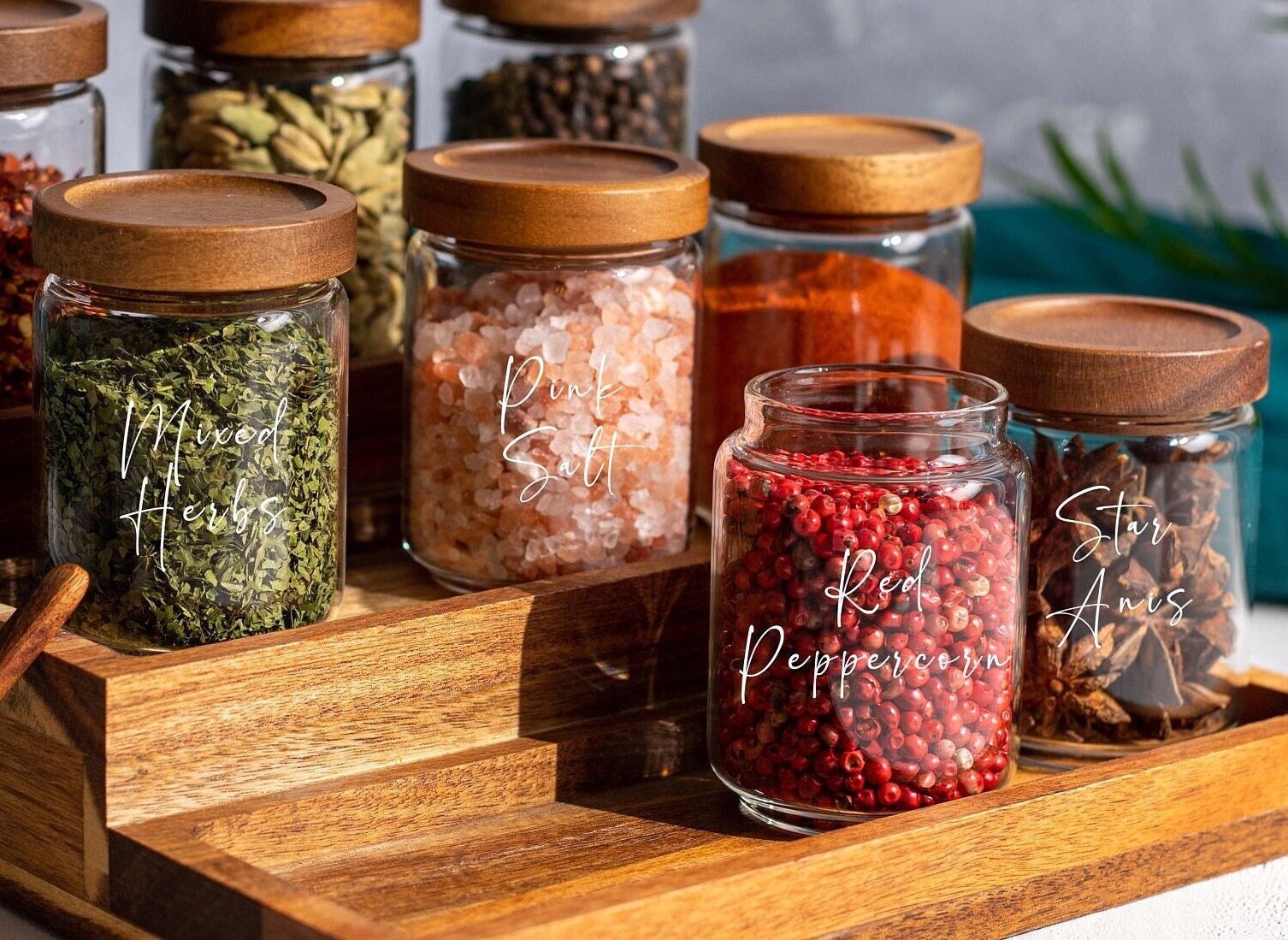 Glass spice storage sale
