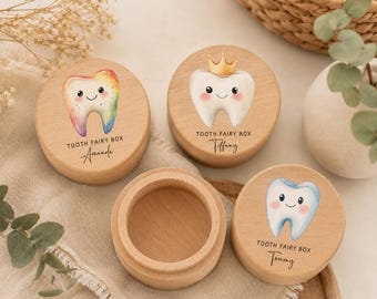 Personalised Wooden Tooth Fairy Box | Custom UV Printed Keepsake, Memory Box