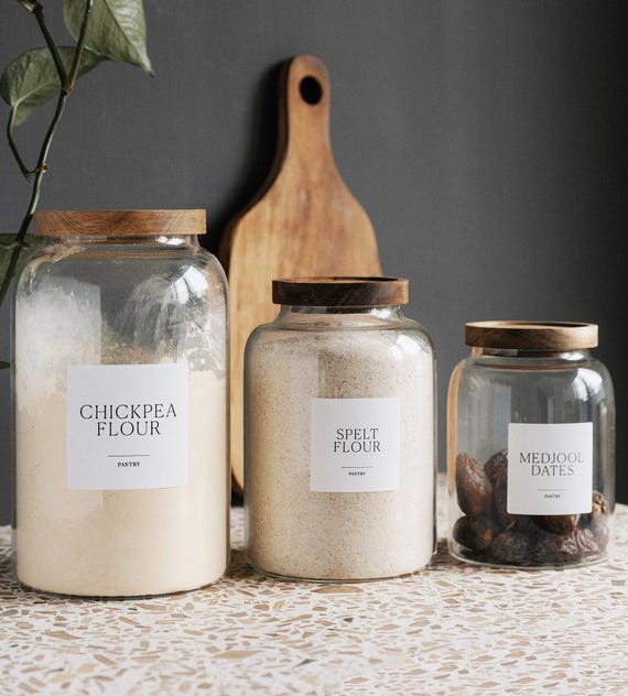 Acacia Wood Lid Glass Jars: IMANI Pantry Organizers