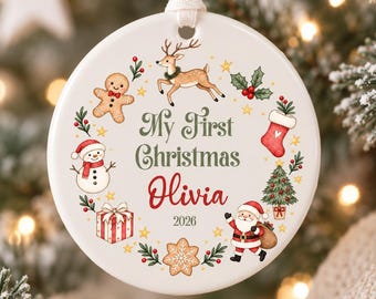 Personalised My First Christmas Ornament | Baby’s Christmas Decoration | Custom Name Ceramic Bauble