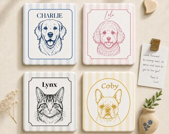 Personalised Pet Portrait Ceramic Fridge Magnet – Custom Dog & Cat Photo Magnet – 6x6cm (UV Printed)