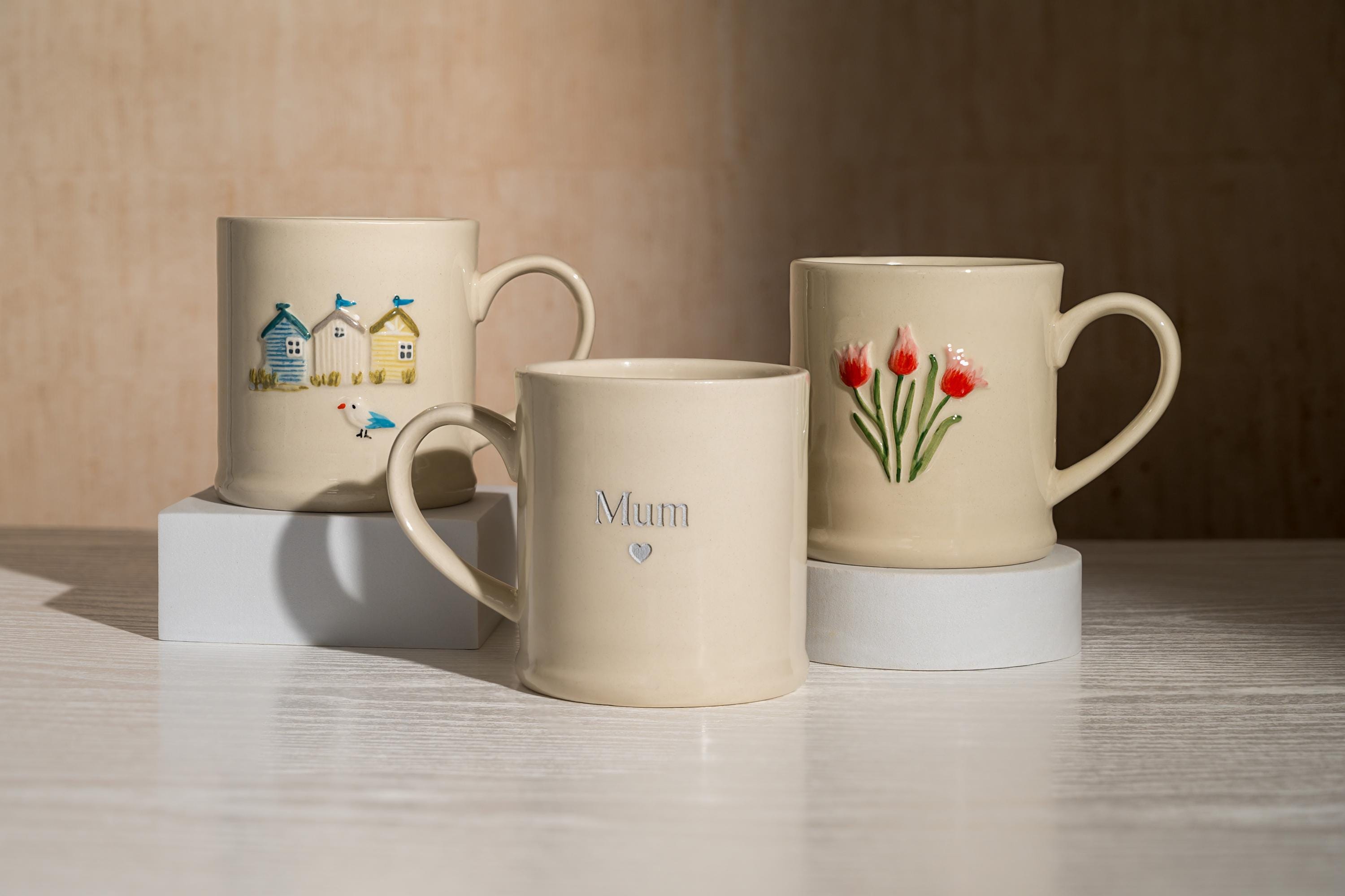 Personalised Ceramic Coffee Mug: Engraved Stoneware, Embossed Design