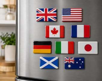 Personalised Ceramic Country Flag Magnet | Custom Picture Magnet | UV Printed 5x7cm  Family, Pet Gift