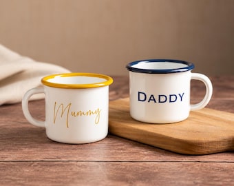 Personalised Enamel Espresso Cup – Custom Name Mini Mug (130ml)