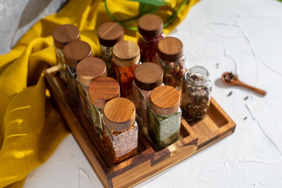 10 Spice Jars 120ml Storage Jar for Spices With a Minimalist Label