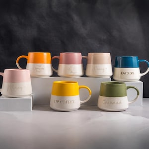 Personalised Stoneware Mug: Laser Engraved Ceramic Coffee Mug