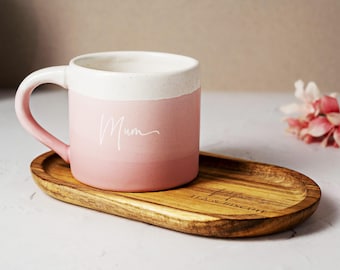 Taza de cerámica personalizada / Regalo de cerámica grabada con láser