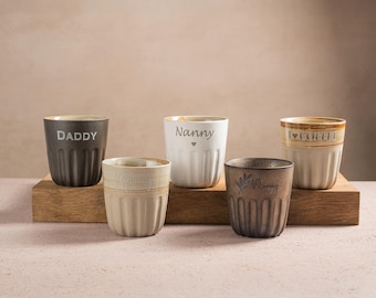Personalised Stoneware Mug: Laser Engraved Ceramic Coffee Mug