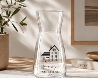 Personalised Glass Vase | Custom New Home  Vase | Housewarming Address Keepsake