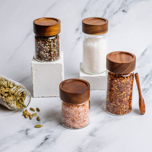 Glass Spice Jars Etsy