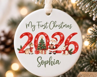 Personalised My First Christmas Ornament 2026| Baby’s Christmas Decoration | Custom Name Ceramic Bauble