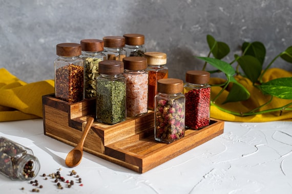 10 Spice Jars 120ml Storage Jar for Spices With a Minimalist Label