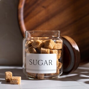 Acacia Wood Lid Glass Jars: Tea, Coffee, Sugar - Set of 3 (450ml) image 4