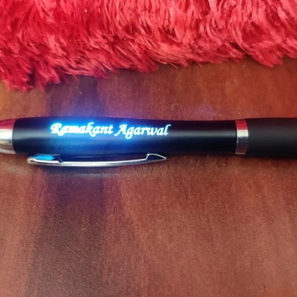 Personalized LED lightup pen . Custom double sided name logo company,gift for boss ,  ,FATHERS DAY gift