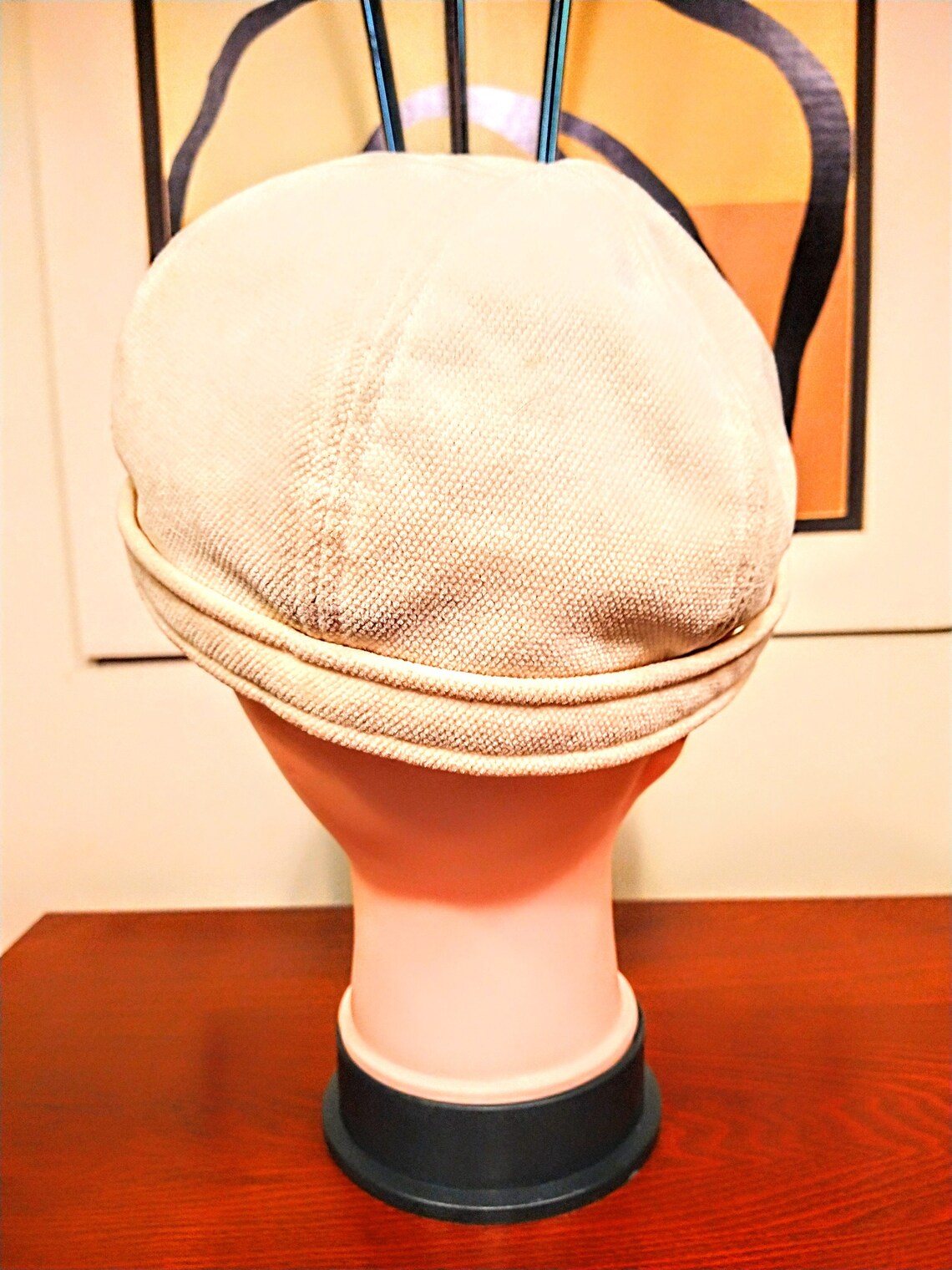 1990s 2000s light beige newsboy hat y2k hat small billed Etsy
