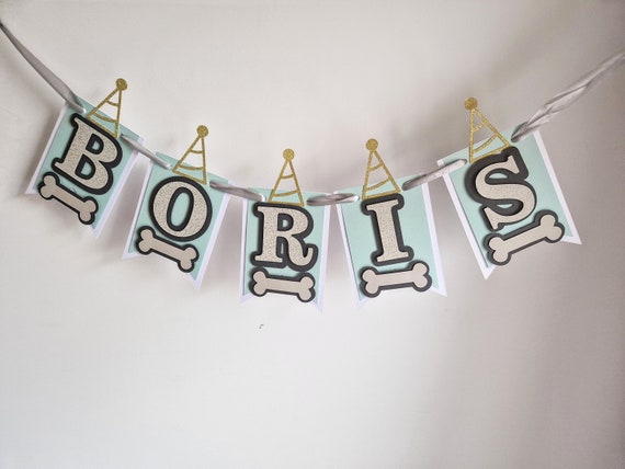 New Dog Dog Birthday Bone Banner | Etsy