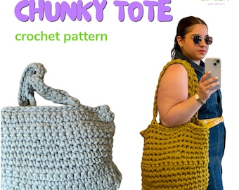 Chunky Crochet Tote Bag Pattern: Beginner DIY Purse (PDF Pattern)
