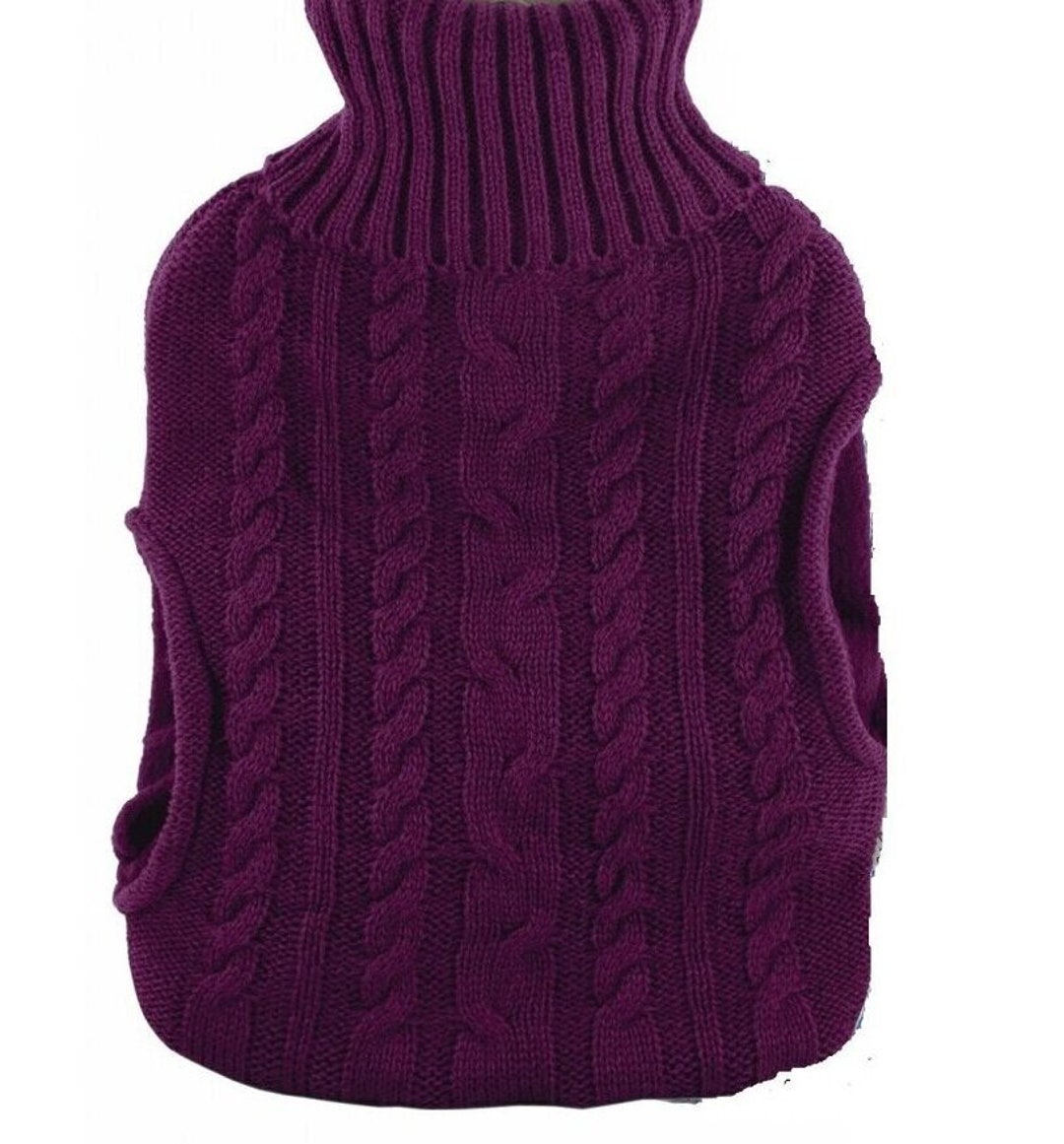 Grey Knitted Hot Water Bottle 2 Litre