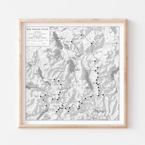 Bob Graham Round – Seenplatte, England, UK –Wanderweg Karte Kunstdruck