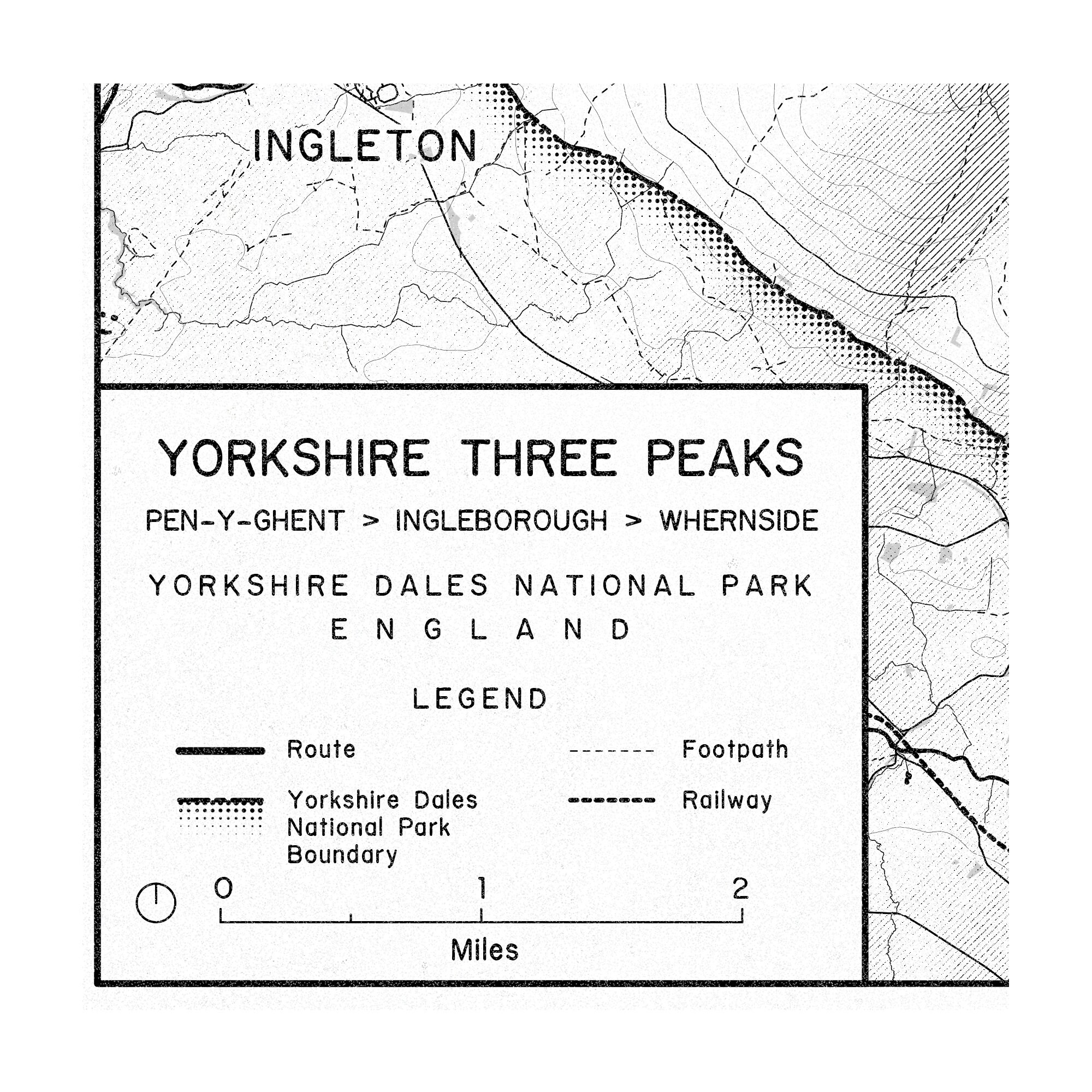 Yorkshire Three Peaks Challenge Yorkshire Dales National Etsy UK