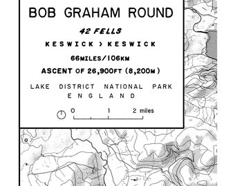 Bob Graham Round With Route Profile Lake District, England, UK