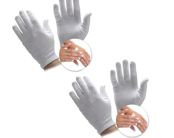 2 Pairs White Dermatological Hands Eczema Moisturising Dry Skin Cream Absorb Magician Women Mens Cotton Gloves