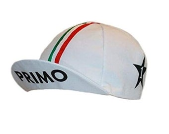 Casquette de vélo Italian Ribbon Retro vintage de Primo Italia - Blanc