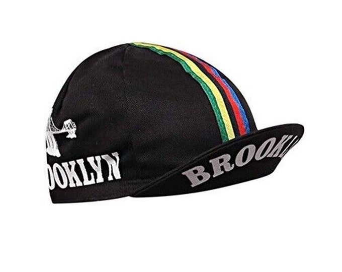 Brooklyn Wereldkampioen Retro Cycling Team Bike Hat Cap - Zwart