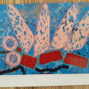 Cartão de felicitações em branco com arte original com envelope