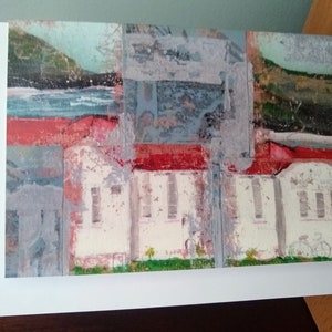 Cartão de felicitações em branco com arte original com envelope