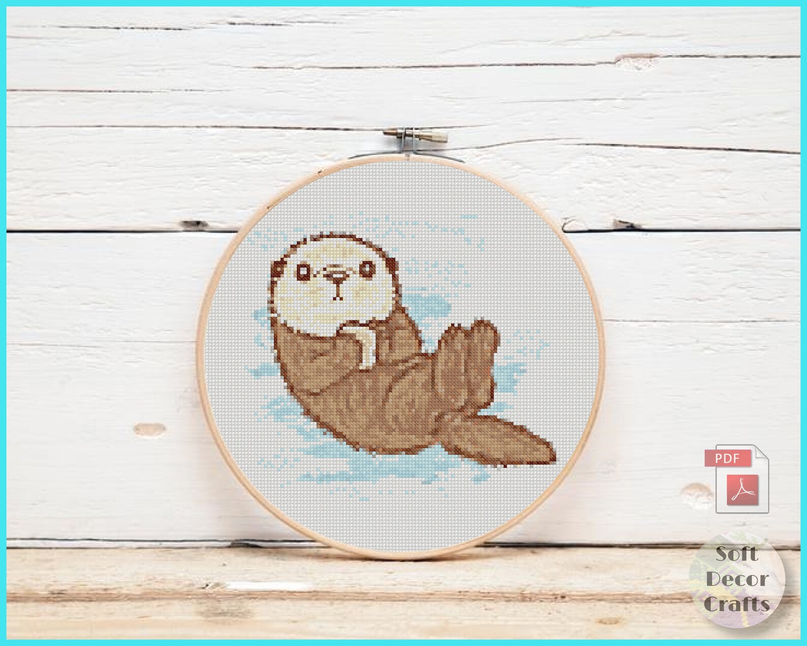 Cute Sea Otter Cross Stitch Pattern Otter Embroidery Pattern - Etsy