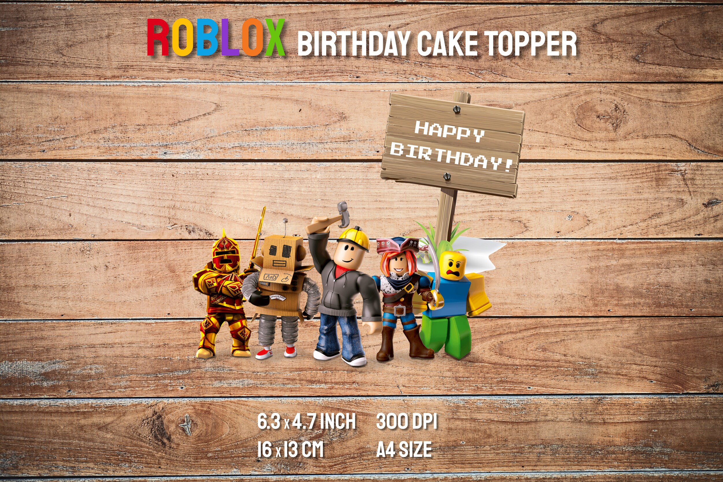 Roblox Printable Birthday Cake Topper Boy Birthday Party Cake - Etsy