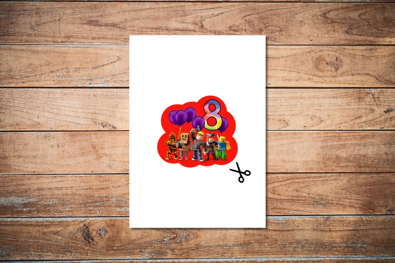 Printable Roblox Birthday Cake Topper 8 Years Red Party Cake - Etsy UK
