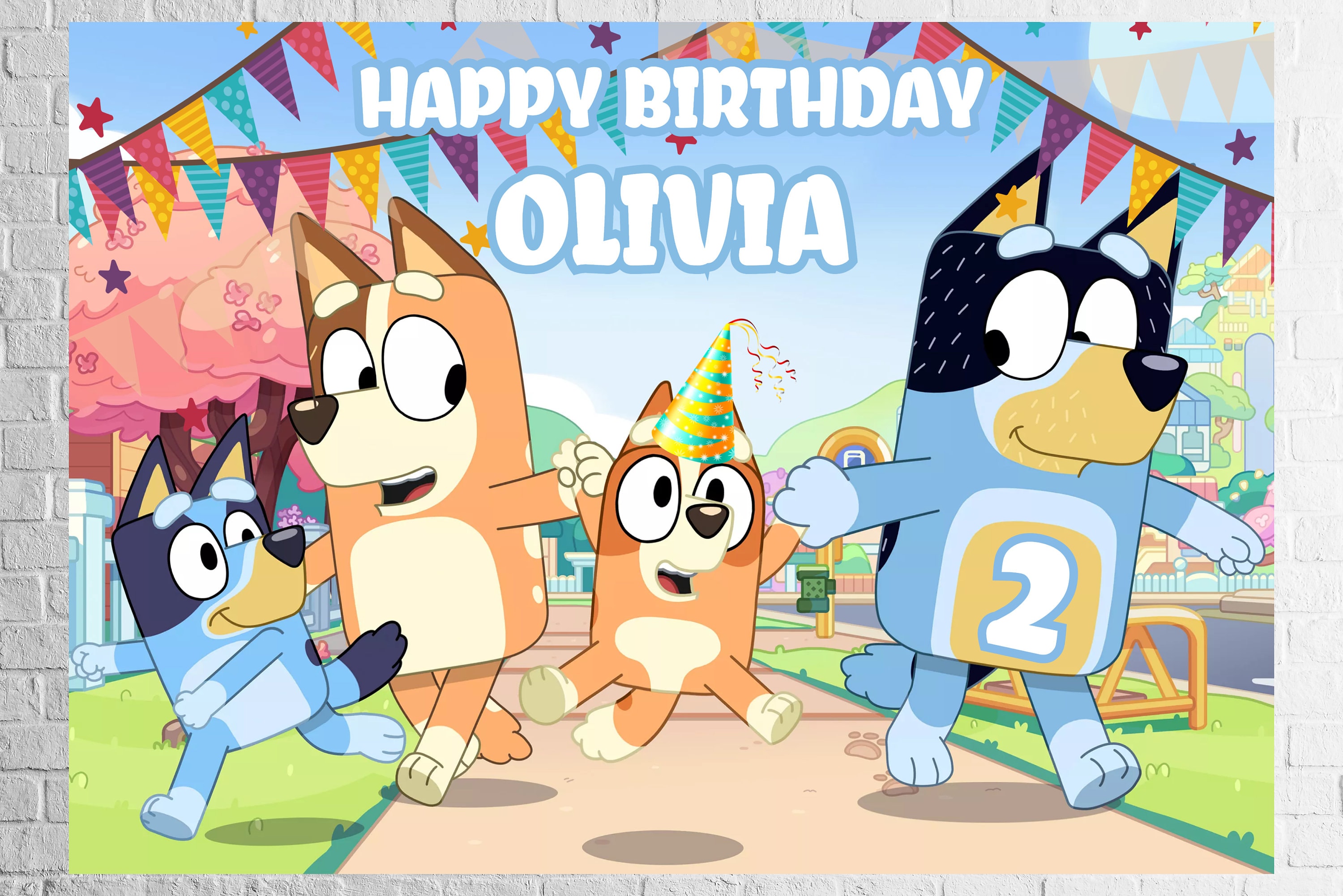 Bluey Backdrop Printable Bluey Birthday Party Banner Custom - Etsy Ireland