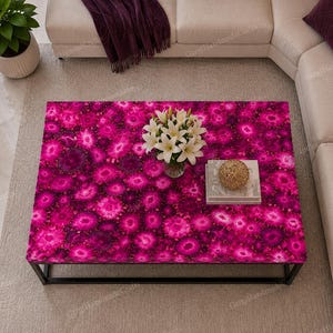 Pink Agate Coffee Table, Handmade Gemstone Living Room Accent Furniture