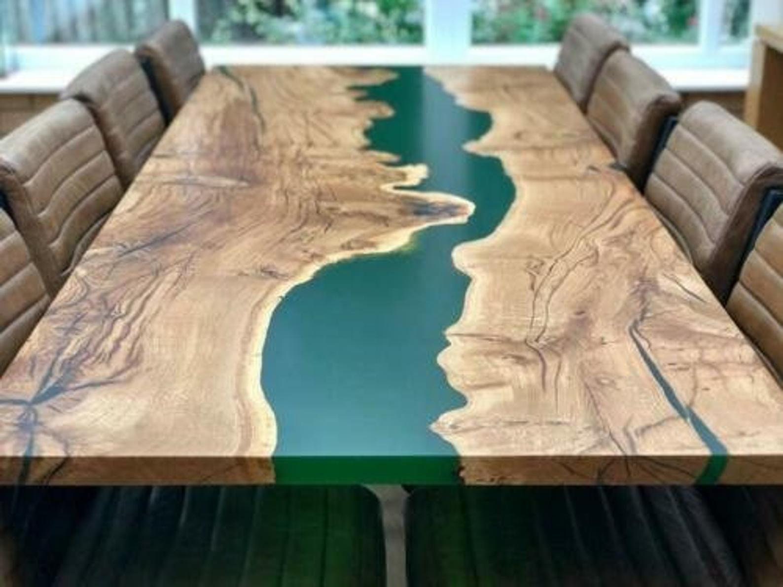 Amazing Walnut Tree Green Epoxy Table Epoxy Resin River Etsy