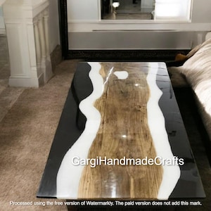 Black Epoxy Resin Dining Table Modern Living Room Kitchen Slab Home Furniture Modern Housewarming Living Room Table Office Meeting Desk Deco