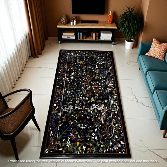 黒大理石象嵌トレーblack marble inlay tray