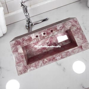 Handcrafted Rose Quartz Bathroom Sink  Quartz Handwash Basin for Contemporary Kitchen Countertop Basin Accessories For Housewarming Decors