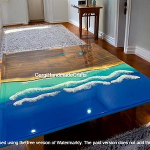 Riviertafel epoxyhars: walnoothout, modern interieur
