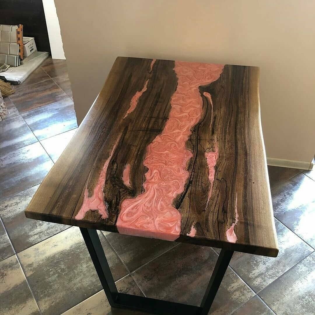 Custom Made Epoxy Resin Dining Table Kitchen Slab Table Etsy