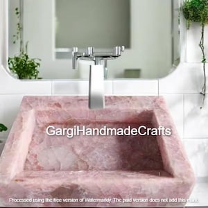 Rose Quartz Bathroom Counter Top Sink Crystal Gemstone Kitchen Countertop Handwash Basin Top Luxury Bathroom Accessories Home Improvement De