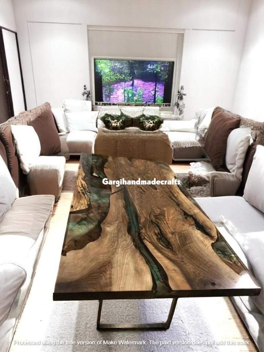 Handmade Live Edge Walnut River Table: Epoxy Resin Dining Table - Etsy