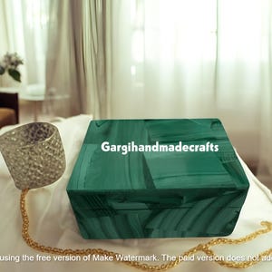 4 &quot;x3&quot;x2&quot; Premium Malachit Schmuckschatulle Stilvoll und Funktional Edelstein Aufbewahrung für Ringe und Ohrringe Box Top Gelegenheitsgeschenke Dressing Deco