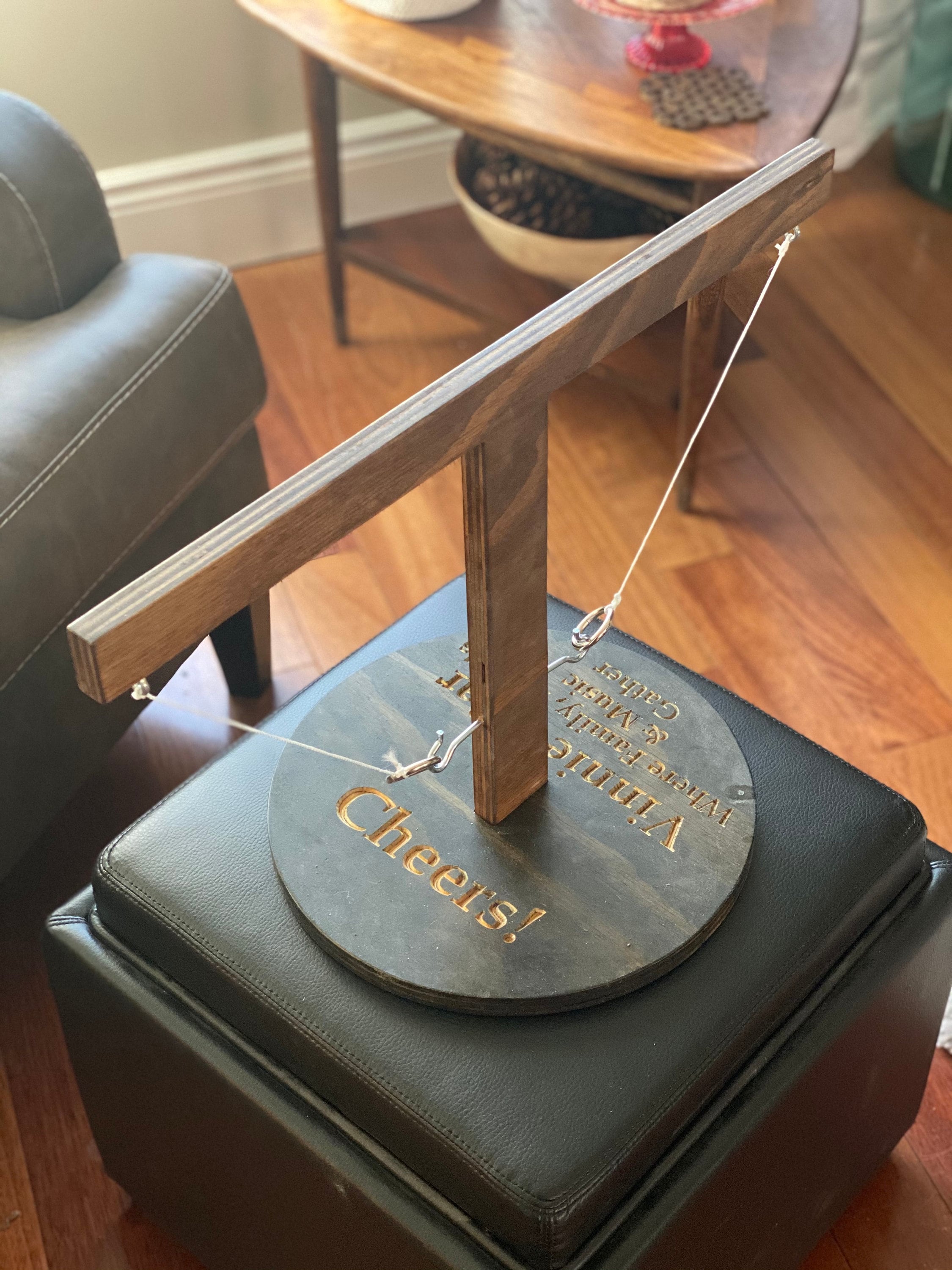 Double Table Top Ring Toss W/engraving. Classic Ring Toss Game, Perfect for Family Gatherings