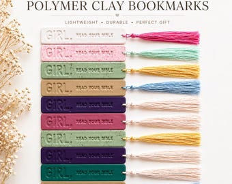 Handmade Polymer Clay Bookmark | Christian Faith Gift | Bible Study Reminder