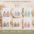 Handmade Mahjong Earrings 4-Pack | Pick Any 4 Pairs & SAVE