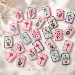 Mahjong Tile Earrings – Polymer Clay Statement Jewelry image 2