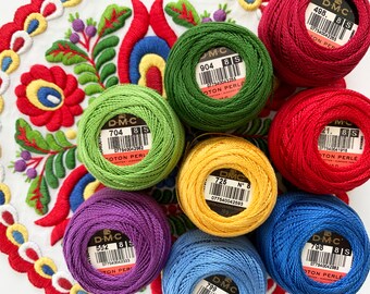 Penny Rugs Size 12 Embroidery Thread Perle Cotton Ball Hardanger Crochet Wool Applique Punch Needle Tatting DMC Pearl Cotton