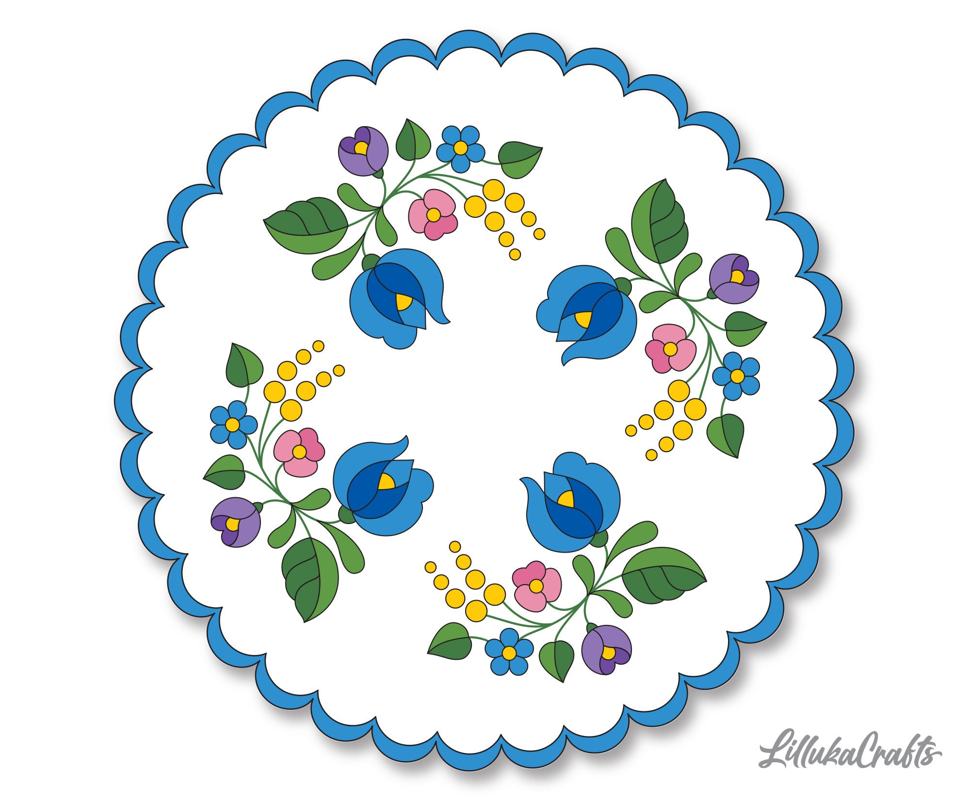 Handstickerei Set Ungarische Kalocsa Volkskunst 10 Zoll rundEr | Etsy